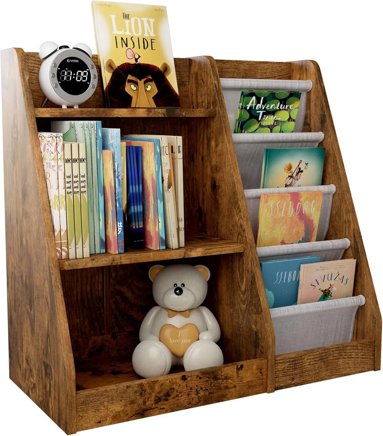 Toddler Children Baby Bookcase 3-Tier for Nursery Book Toy Storage Organizer 4 Sling Adjustable Display Shelf Book Rack Wood
Toddler Children Baby Bookcase 3-Tier for Nursery Book Toy Storage Organizer 4 Sling Adjustable Display Shelf Book Rack Wood