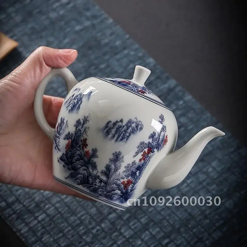 Elegant Chinese Style White Household Ceramic Teaware, Beautiful Making Blue Porcelain Teapot, Drinkware, Tea 310ml and Pot,
Elegant Chinese Style White Household Ceramic Teaware, Beautiful Making Blue Porcelain Teapot, Drinkware, Tea 310ml and Pot,