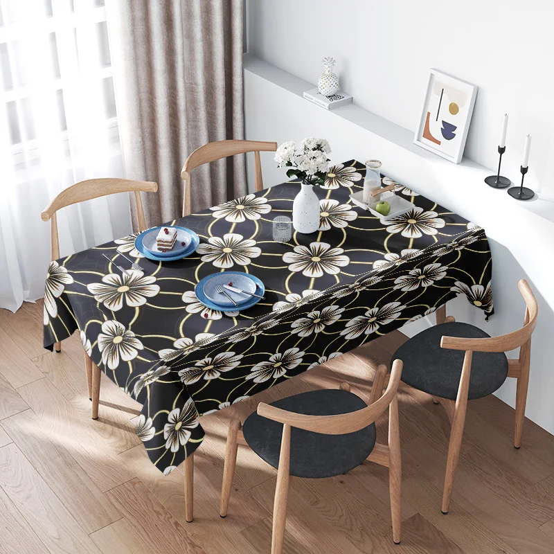 Modern Simple Black White Floral Tablecloth Home Decoration for Dining Room Wedding Party Supplies
Modern Simple Black White Floral Tablecloth Home Decoration for Dining Room Wedding Party Supplies