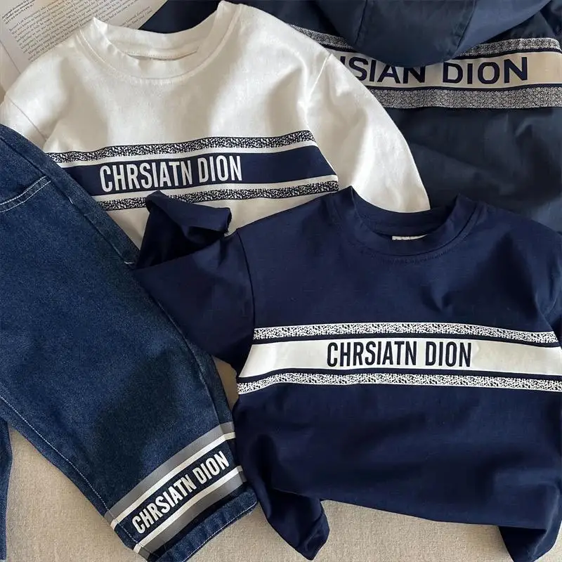 Cotton Children's Autumn New Long Sleeved T-shirt, Trendy Brand Letter T-shirt for Boys and Girls, Baby Round Neck Base Shirt
Cotton Children's Autumn New Long Sleeved T-shirt, Trendy Brand Letter T-shirt for Boys and Girls, Baby Round Neck Base Shirt
