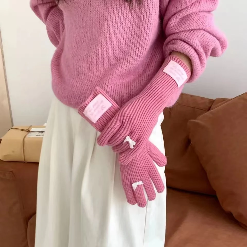 Winter Warm Knitted Gloves For Women&Men Bow Mittens Full Finger Guantes Unisex Touch Screen Luvas Gloves Outdoor Coldproo Glove
Winter Warm Knitted Gloves For Women&Men Bow Mittens Full Finger Guantes Unisex Touch Screen Luvas Gloves Outdoor Coldproo Glove