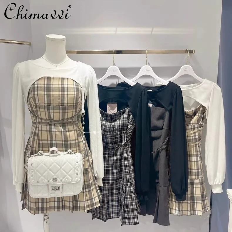 Japanese Style Sweet Girls Plaid Cami Dress + Long Sleeve Tops Set New 2026 Spring and Autumn Elegant Women's Dress Set
Japanese Style Sweet Girls Plaid Cami Dress + Long Sleeve Tops Set New 2026 Spring and Autumn Elegant Women's Dress Set