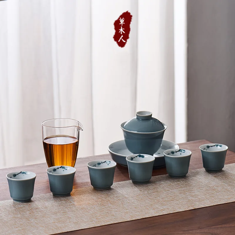 Hand Painted Bamboo Joint Tea Cup Kung Fu Set Teacup Blue Ceramic Bowl Single Fragrance-Smelling
Hand Painted Bamboo Joint Tea Cup Kung Fu Set Teacup Blue Ceramic Bowl Single Fragrance-Smelling