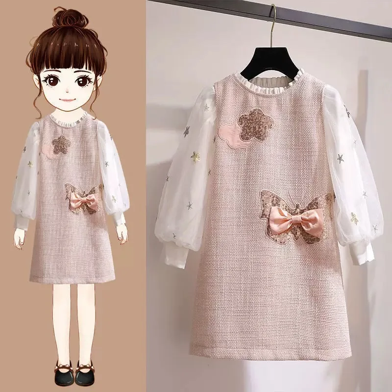 Girls Spring and Autumn Dress2025New Princess Style Two-piece Set Girl Flower Long-sleeved Sweatshirt Waistcoat Vest Skirt
Girls Spring and Autumn Dress2025New Princess Style Two-piece Set Girl Flower Long-sleeved Sweatshirt Waistcoat Vest Skirt