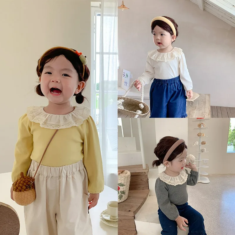 Spring and Autumn Girls' Underlay Shirt Fashionable Personalized Lace Neck Doll Shirt T-shirt Top
Spring and Autumn Girls' Underlay Shirt Fashionable Personalized Lace Neck Doll Shirt T-shirt Top