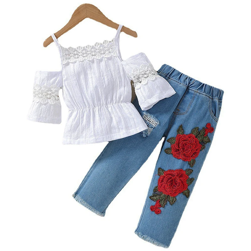 2024 Summer Luxury Girls Clothing Fashion Embroider White Tops+Jeans Kids Clothes Toddler Boutique Outfits 2Piece Sets BC1504-1
2024 Summer Luxury Girls Clothing Fashion Embroider White Tops+Jeans Kids Clothes Toddler Boutique Outfits 2Piece Sets BC1504-1