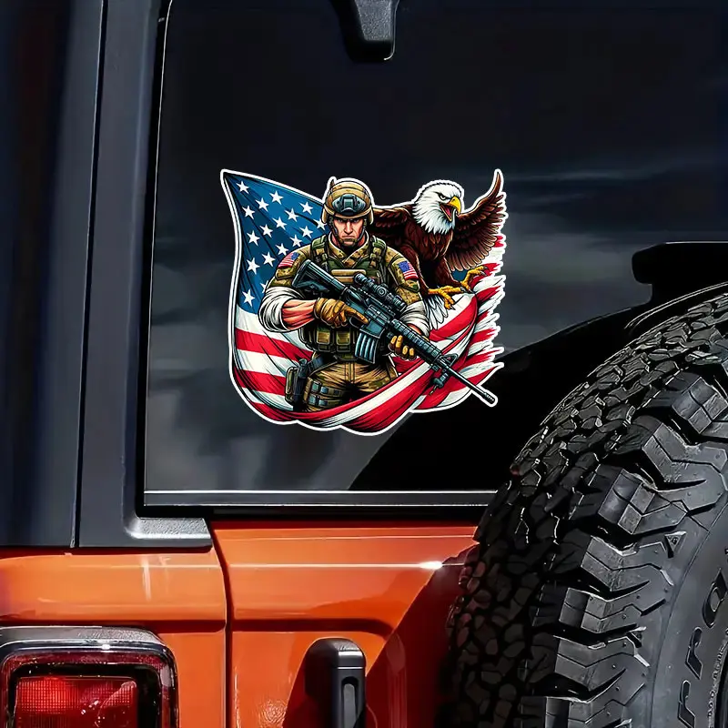 American Soldier With USA Flag Car Sticker Waterproof Vinyl Decal on Bumper Rear Window Laptop Self-adhesive Decal TM128
American Soldier With USA Flag Car Sticker Waterproof Vinyl Decal on Bumper Rear Window Laptop Self-adhesive Decal TM128
