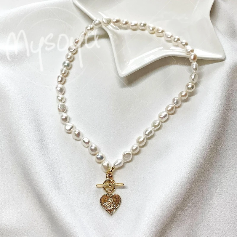 MYSOYA 7-8mm White Baroque Freshwater Pearl Necklace, Suitable for Birthday/Wedding/Mother's Day/Father's Day Gift A0841
MYSOYA 7-8mm White Baroque Freshwater Pearl Necklace, Suitable for Birthday/Wedding/Mother's Day/Father's Day Gift A0841
