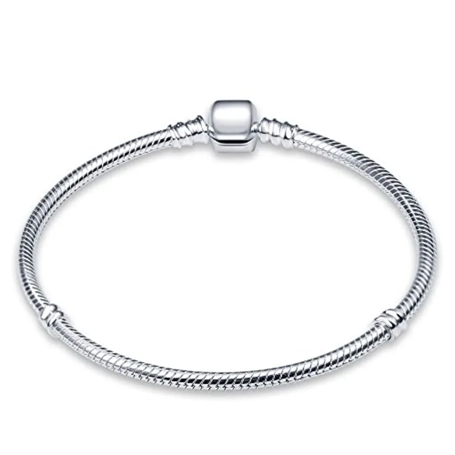 KUNSIR Snake Chain Charm Bracelets for Charm 925 sterling silver Jewelry Bracelet Fits Any Charm Gift for Women
KUNSIR Snake Chain Charm Bracelets for Charm 925 sterling silver Jewelry Bracelet Fits Any Charm Gift for Women