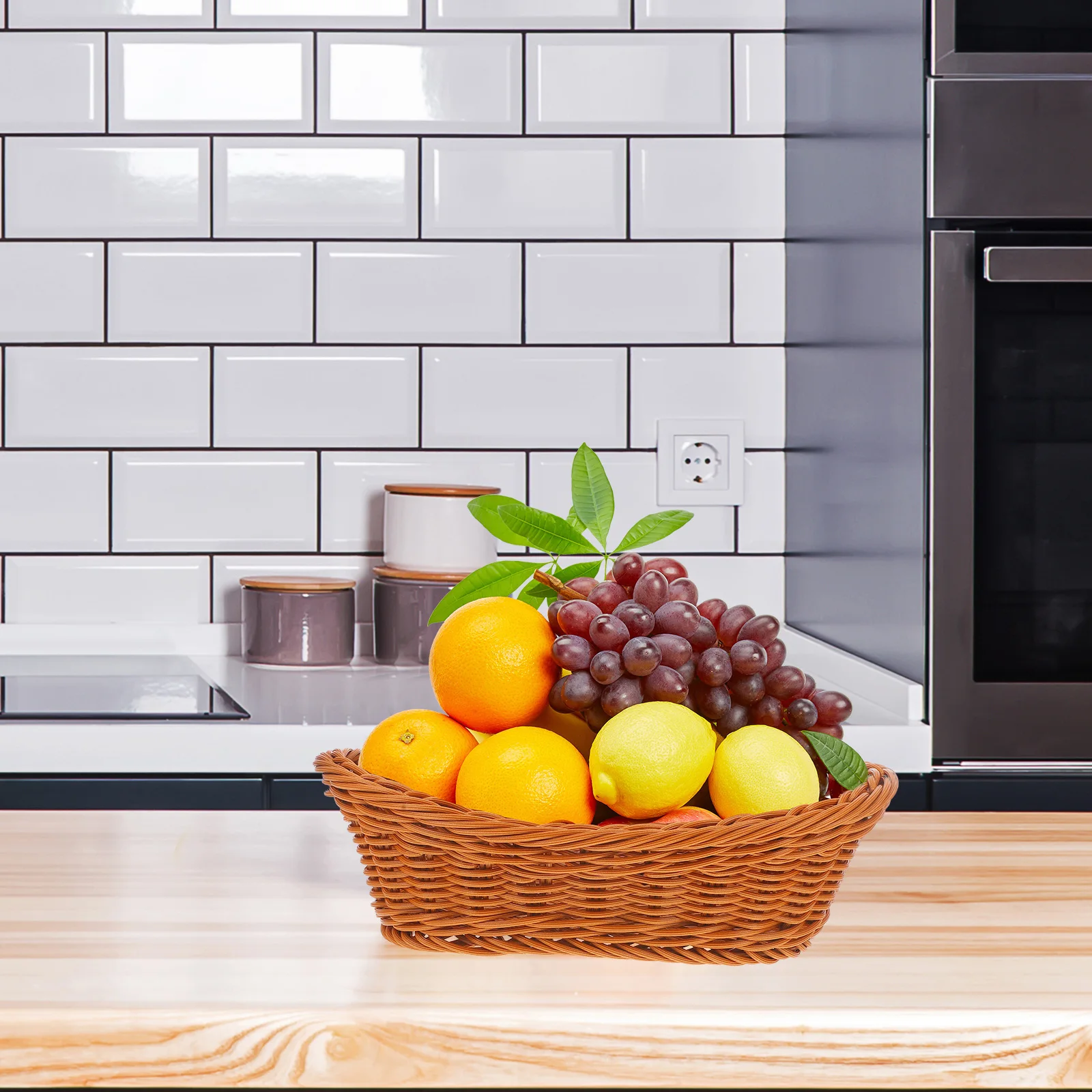 Small Wicker Basket Knitted Fruit Storage Baskets Imitation Rattan Woven Plate Kitchen Tray
Small Wicker Basket Knitted Fruit Storage Baskets Imitation Rattan Woven Plate Kitchen Tray