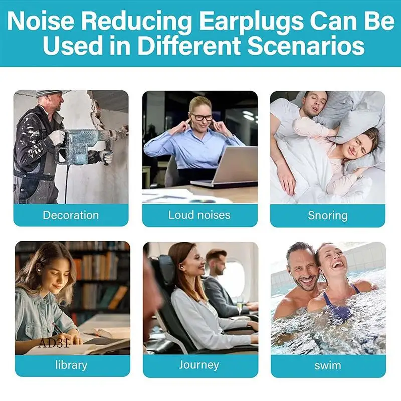 New-6Pair Waterproof Earplugs For Sleeping Noise Canceling Earplugs For Sleeping Swimming Studying Traveling S
New-6Pair Waterproof Earplugs For Sleeping Noise Canceling Earplugs For Sleeping Swimming Studying Traveling S