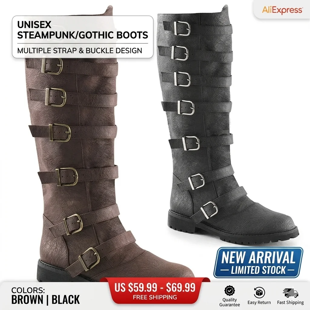 2026 Men's Long Knight Boots Mid-calf Cosplay Gothic Belt Punk Boots Winter Men Shoes Tactical Army Boot Large Men's Botas 40-48
2026 Men's Long Knight Boots Mid-calf Cosplay Gothic Belt Punk Boots Winter Men Shoes Tactical Army Boot Large Men's Botas 40-48