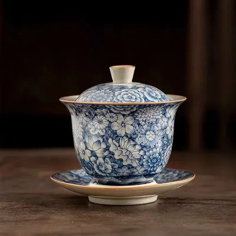Old Clay Tea Cup, Tea Brewing Bowl, Ceramic, Single Ceremony,Ceremony, Bamboo Hat Tureen, High-End Sancai Gaiwan, Blue and White
Old Clay Tea Cup, Tea Brewing Bowl, Ceramic, Single Ceremony,Ceremony, Bamboo Hat Tureen, High-End Sancai Gaiwan, Blue and White