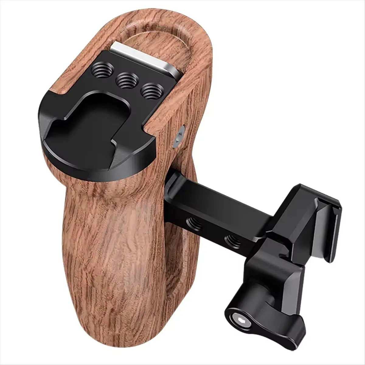 Wooden Side Handle with NATO Calmp Cold Shoe Mount for DSLR Camera Cage Fill Light
Wooden Side Handle with NATO Calmp Cold Shoe Mount for DSLR Camera Cage Fill Light