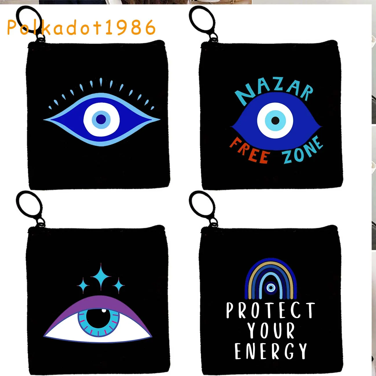 Rainbow Evil Eye Circle Psychedelic KOUFONISIA GREECE Blue Evil Eye Trippy Eye Key Coin Purse Black Canvas Bag Pouch Wallet Gift
Rainbow Evil Eye Circle Psychedelic KOUFONISIA GREECE Blue Evil Eye Trippy Eye Key Coin Purse Black Canvas Bag Pouch Wallet Gift