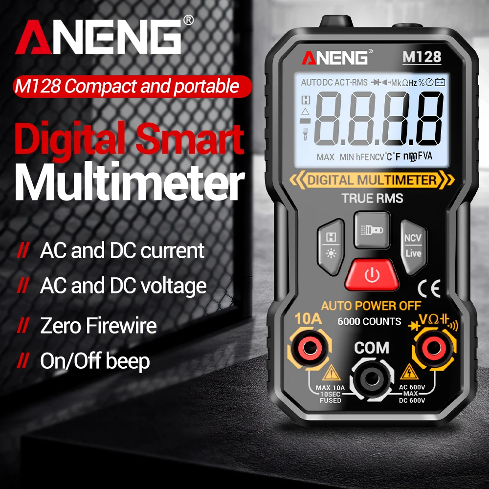 ANENG M128 True RMS Multimeter 6000 COUNTS AC/DC Meter Flashlight Digital Multimeter High Precision NCV Measuring Multimeter
ANENG M128 True RMS Multimeter 6000 COUNTS AC/DC Meter Flashlight Digital Multimeter High Precision NCV Measuring Multimeter