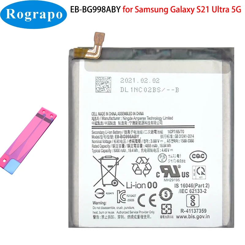 Новый аккумулятор для телефона 5000 мАч для Samsung Galaxy S21 Ultra S21Ultra EB-BG998ABY G998
Новый аккумулятор для телефона 5000 мАч для Samsung Galaxy S21 Ultra S21Ultra EB-BG998ABY G998