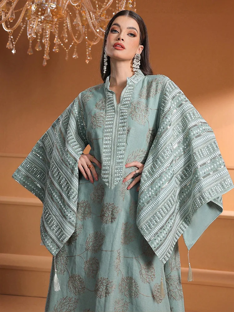 Ид Абая для женщин Марокко Кафтан с вышивкой Абая Мусульманское платье с кисточками Дубай Kebaya Кафтан Марокканский женский халат Djellaba Largo 
Ид Абая для женщин Марокко Кафтан с вышивкой Абая Мусульманское платье с кисточками Дубай Kebaya Кафтан Марокканский женский халат Djellaba Largo