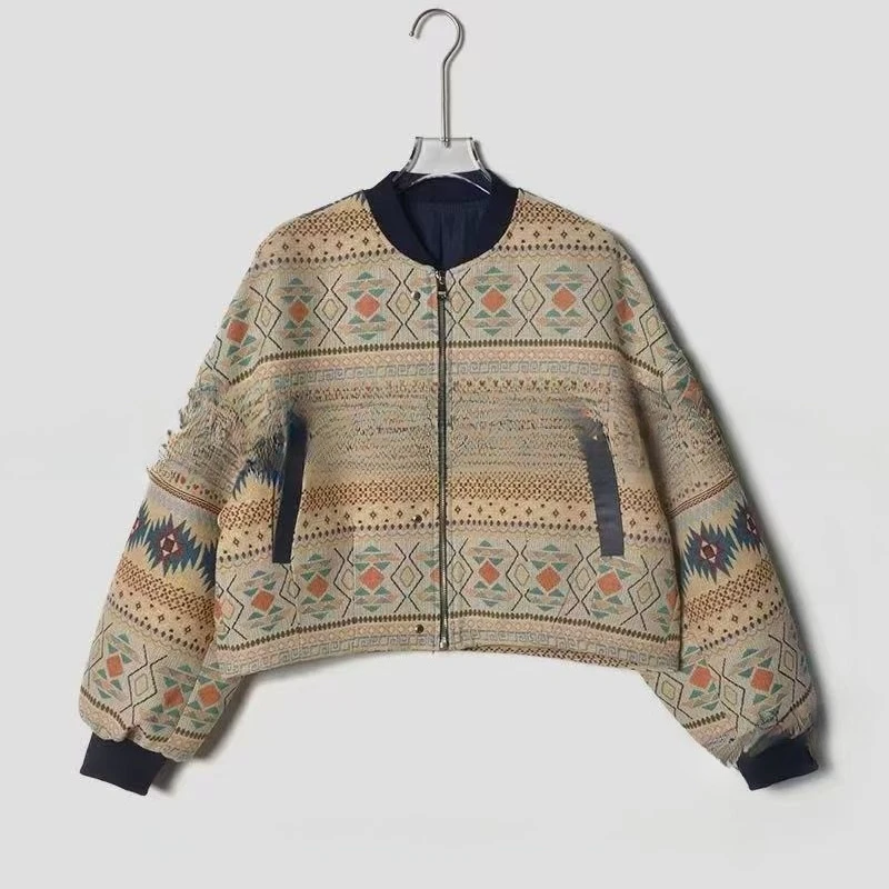2025 Spring Boho Chic Zip Jacket Women's Round Neck Lightweight Casual Vintage Inspired Coat European Fashion Outerwear
2025 Spring Boho Chic Zip Jacket Women's Round Neck Lightweight Casual Vintage Inspired Coat European Fashion Outerwear