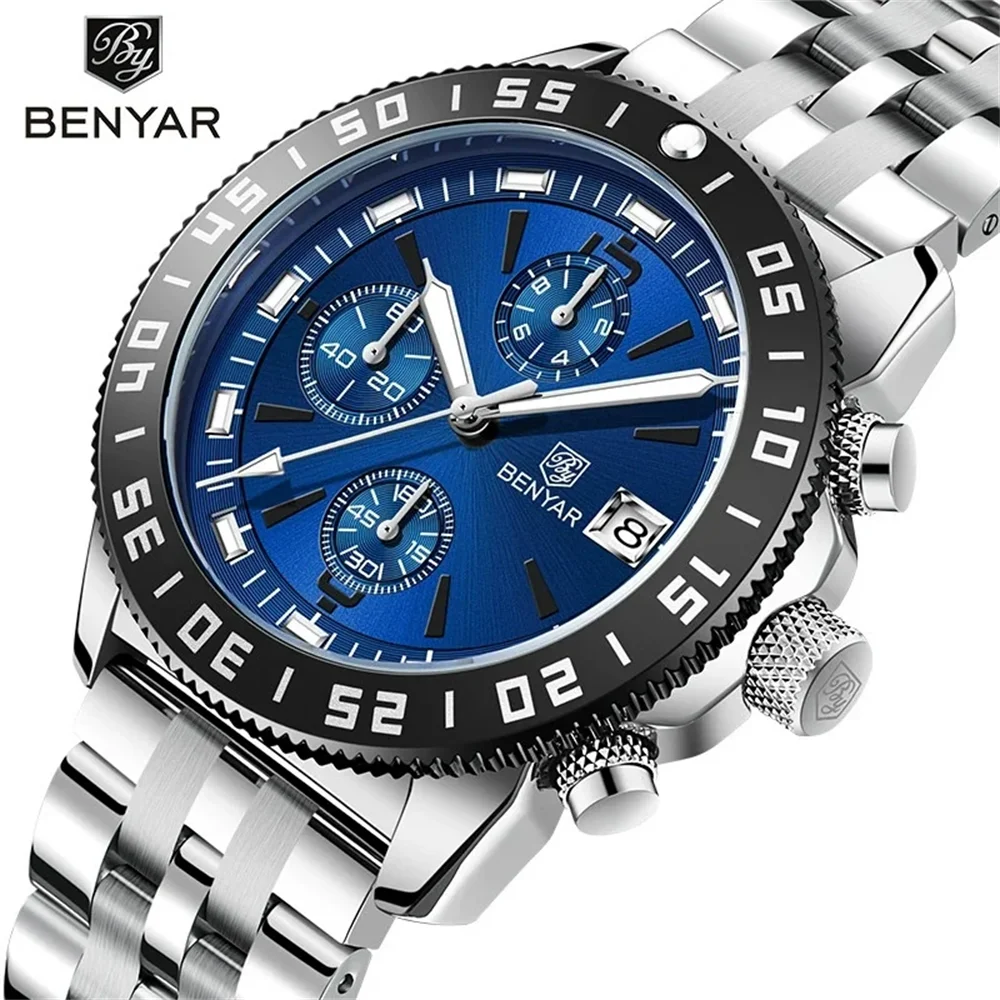 2025 BENYAR Top Brand Luxury Men's Quartz Watch Stainless Steel Waterproof Men's Sports Chronograph Reloj Hombre
2025 BENYAR Top Brand Luxury Men's Quartz Watch Stainless Steel Waterproof Men's Sports Chronograph Reloj Hombre