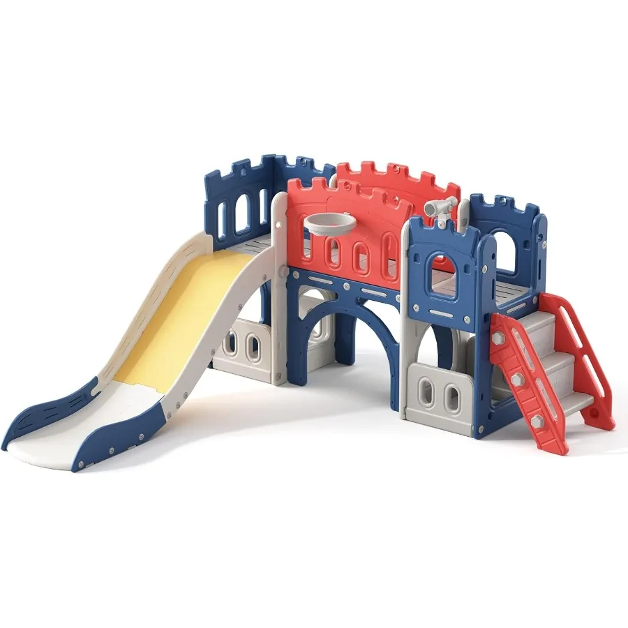 Детская горка Castle 8 в 1Themed для игр на открытом воздухе для малышей 1 лет с удлиненным баскетбольным кольцом и мячом T
Детская горка Castle 8 в 1Themed для игр на открытом воздухе для малышей 1 лет с удлиненным баскетбольным кольцом и мячом T