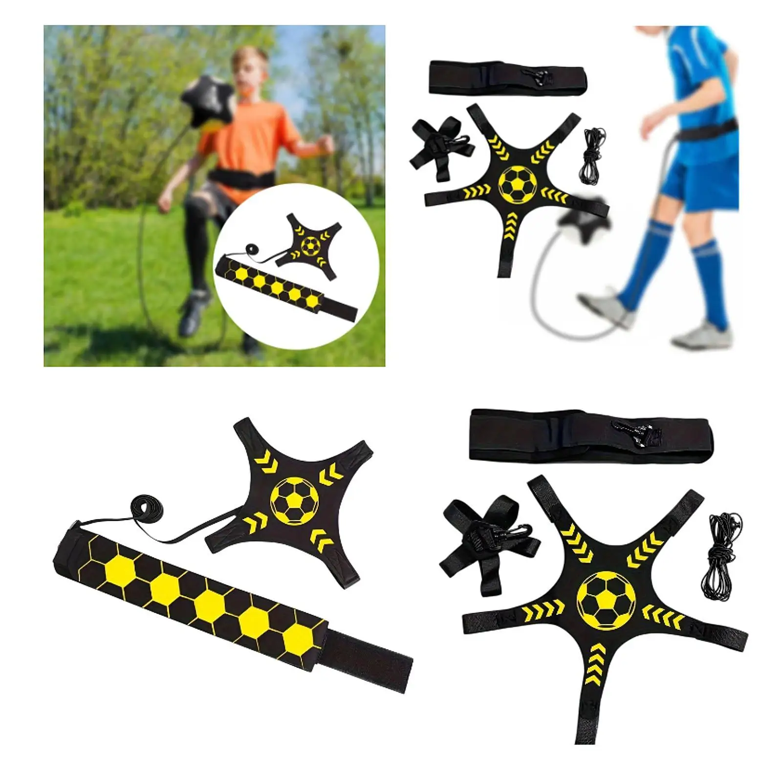 Foot Kick Trainer Game Neoprene Polyester Adjustable Waistband Solo Practice Training Belt for Juggling Passing Control
Foot Kick Trainer Game Neoprene Polyester Adjustable Waistband Solo Practice Training Belt for Juggling Passing Control
