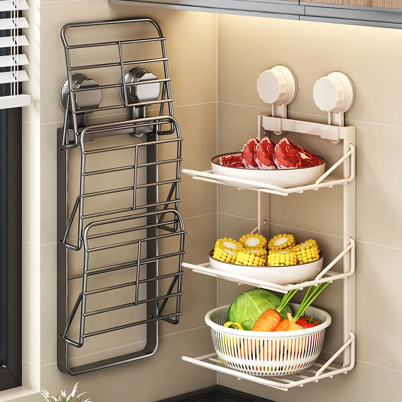 Kitchen vegetable preparation rack Foldable multi-layer side dish Wall hanging fruit and vegetable storage
Kitchen vegetable preparation rack Foldable multi-layer side dish Wall hanging fruit and vegetable storage