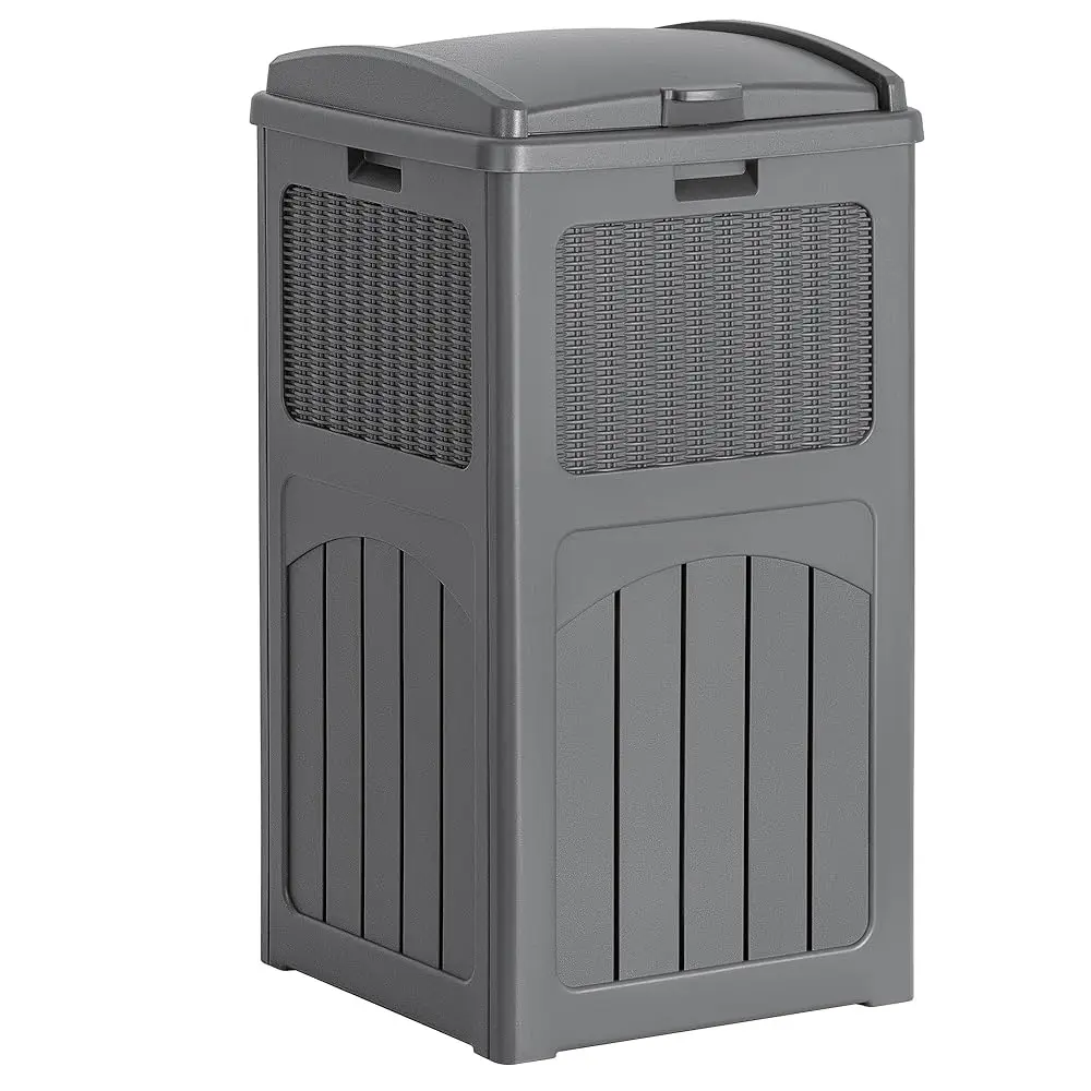30 Gallon Trash Can, Resin Outdoor Garbage Can With Lid, Waterproof Hideaway Patio Waste Bins For Outside Use
30 Gallon Trash Can, Resin Outdoor Garbage Can With Lid, Waterproof Hideaway Patio Waste Bins For Outside Use