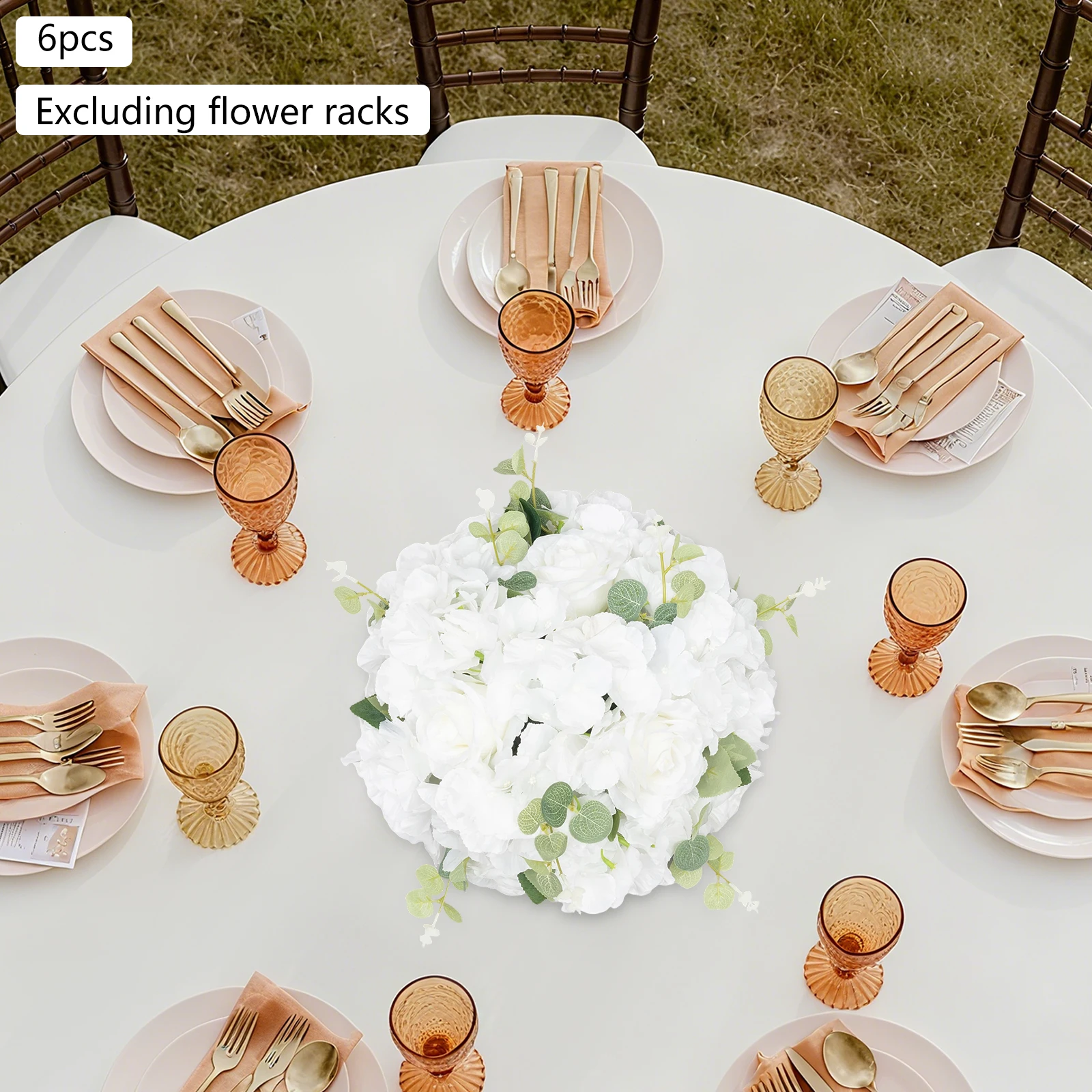 Set of 6 Artificial Flower Balls, Wedding Flower Balls for Table Centers, Silk Pivot W/ Plastic Base for Party, Birthday Decor
Set of 6 Artificial Flower Balls, Wedding Flower Balls for Table Centers, Silk Pivot W/ Plastic Base for Party, Birthday Decor