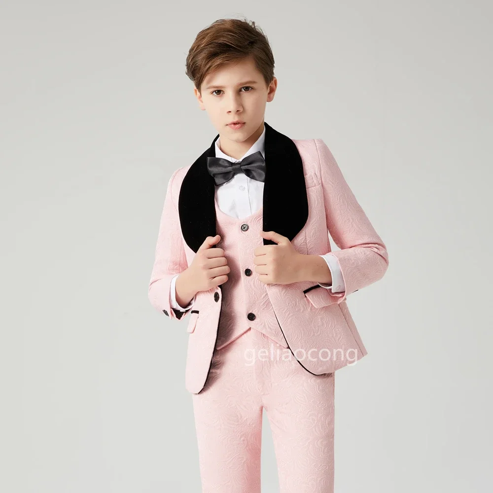Jacquard Boys Formal Suits Kids Quality Clothing Set Jacket Vest Pants 3Pcs Wedding Tuxedo Children Blazer Party Costume
Jacquard Boys Formal Suits Kids Quality Clothing Set Jacket Vest Pants 3Pcs Wedding Tuxedo Children Blazer Party Costume