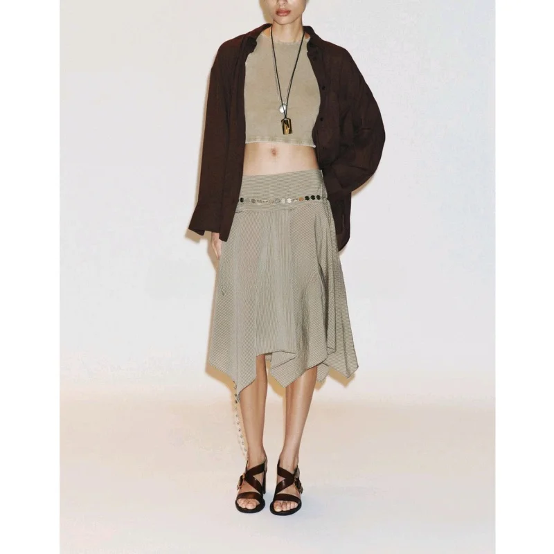 Summer New Women's Hepburn Sle Asymmetric Midi Skirt with Hook Decorative Waist Belt High Waist Casual Polyester Fiber
Summer New Women's Hepburn Sle Asymmetric Midi Skirt with Hook Decorative Waist Belt High Waist Casual Polyester Fiber