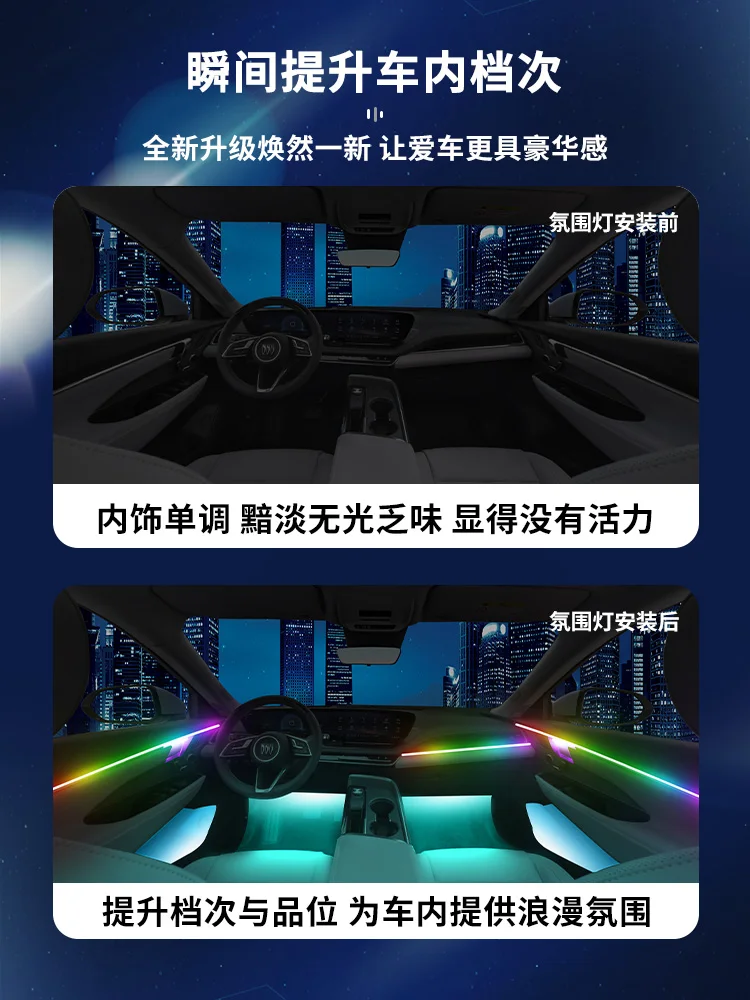 Buick E5 ambient light modified pioneer version interior, special car accessories for interior decoration, atmosphere accessorie
Buick E5 ambient light modified pioneer version interior, special car accessories for interior decoration, atmosphere accessorie