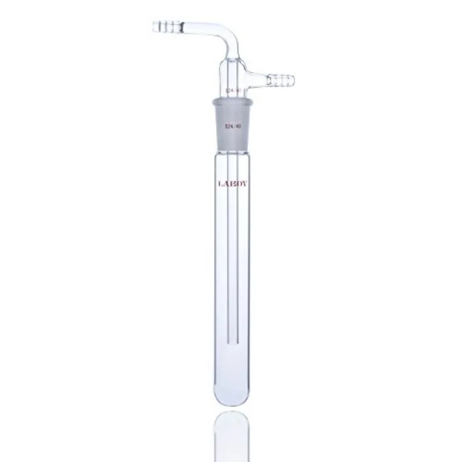 Laboy Glass Vacuum Cold Trap 2-Part with 10 mm Serrated Hose 200mm Length Below The 24/40 Joint for Schlenk Line Organic Chemis
Laboy Glass Vacuum Cold Trap 2-Part with 10 mm Serrated Hose 200mm Length Below The 24/40 Joint for Schlenk Line Organic Chemis