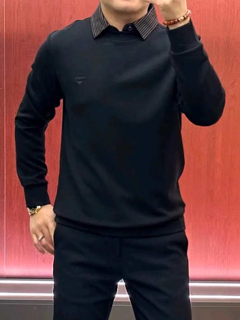 Men's Comfortable irt Collar T-irt Hoodie Faionable Versatile High-End Feel New Autumn Winter Stand Fit Long Sve
Men's Comfortable irt Collar T-irt Hoodie Faionable Versatile High-End Feel New Autumn Winter Stand Fit Long Sve