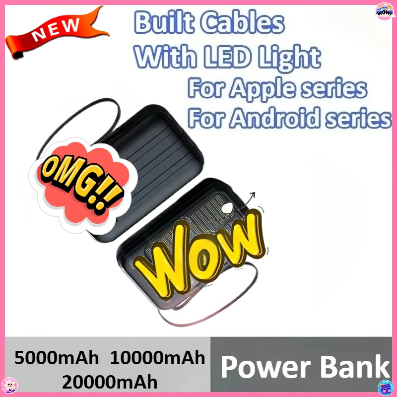 5000mAh 10000mAh 20000mAh For iPhone For Xiaomi For Huawei For Samsung Solar Power Bank Built Cables With LED Light
5000mAh 10000mAh 20000mAh For iPhone For Xiaomi For Huawei For Samsung Solar Power Bank Built Cables With LED Light