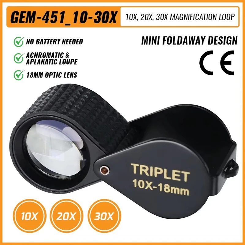 10X 20X 30X Metal Loupe Magnifier Jewelry Magnifying Glass Foldable Diamond 18mm Optic Glass Jewelers Tool Reading Magnifier
10X 20X 30X Metal Loupe Magnifier Jewelry Magnifying Glass Foldable Diamond 18mm Optic Glass Jewelers Tool Reading Magnifier