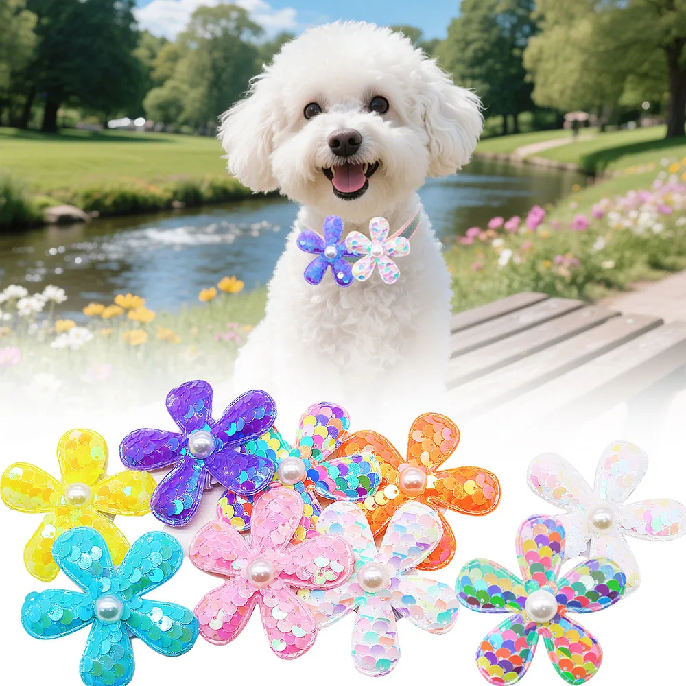 20/40PCS Pet Collars For Dogs Elastic Bands Removable Dog Bowties Sequins Flower Shape Colorful Pet Grooming Accessories For Dog
20/40PCS Pet Collars For Dogs Elastic Bands Removable Dog Bowties Sequins Flower Shape Colorful Pet Grooming Accessories For Dog