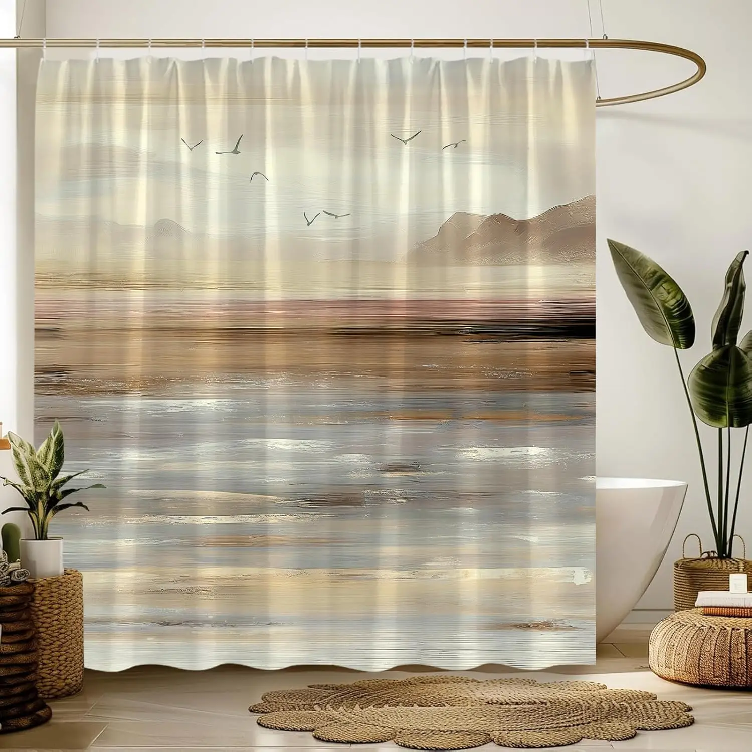 Abstract Beach Shower Curtain Ocean Retro Oil Painting Nature Landscape Scenery Vintage Art Bathroom Decor Curtain with Hooks
Abstract Beach Shower Curtain Ocean Retro Oil Painting Nature Landscape Scenery Vintage Art Bathroom Decor Curtain with Hooks