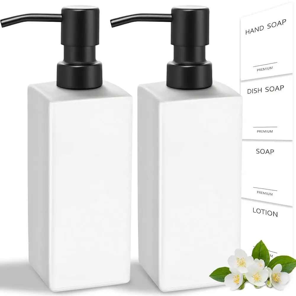 Gold Soap Dispenser, Black Soap Dispenser Bathroom with Stainless Steel Pump, Hand and Dish Soap Dispensers Set for Ki
Gold Soap Dispenser, Black Soap Dispenser Bathroom with Stainless Steel Pump, Hand and Dish Soap Dispensers Set for Ki
