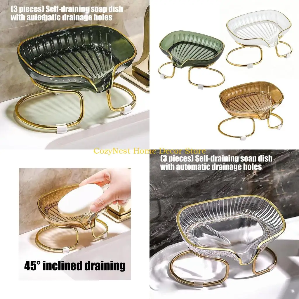 92MF Transparents Soap Holders Auto Drain Soap Dishes Shower Sponges Container
92MF Transparents Soap Holders Auto Drain Soap Dishes Shower Sponges Container