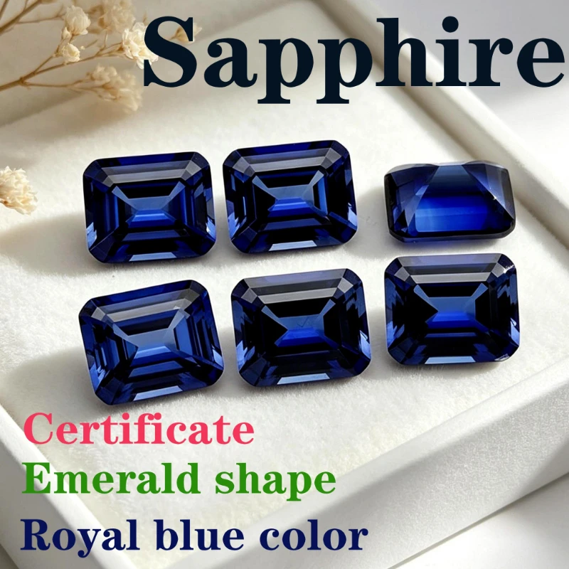 Laboratory Production Sapphire Emerald Shape Royal Blue Color Certificate
Laboratory Production Sapphire Emerald Shape Royal Blue Color Certificate