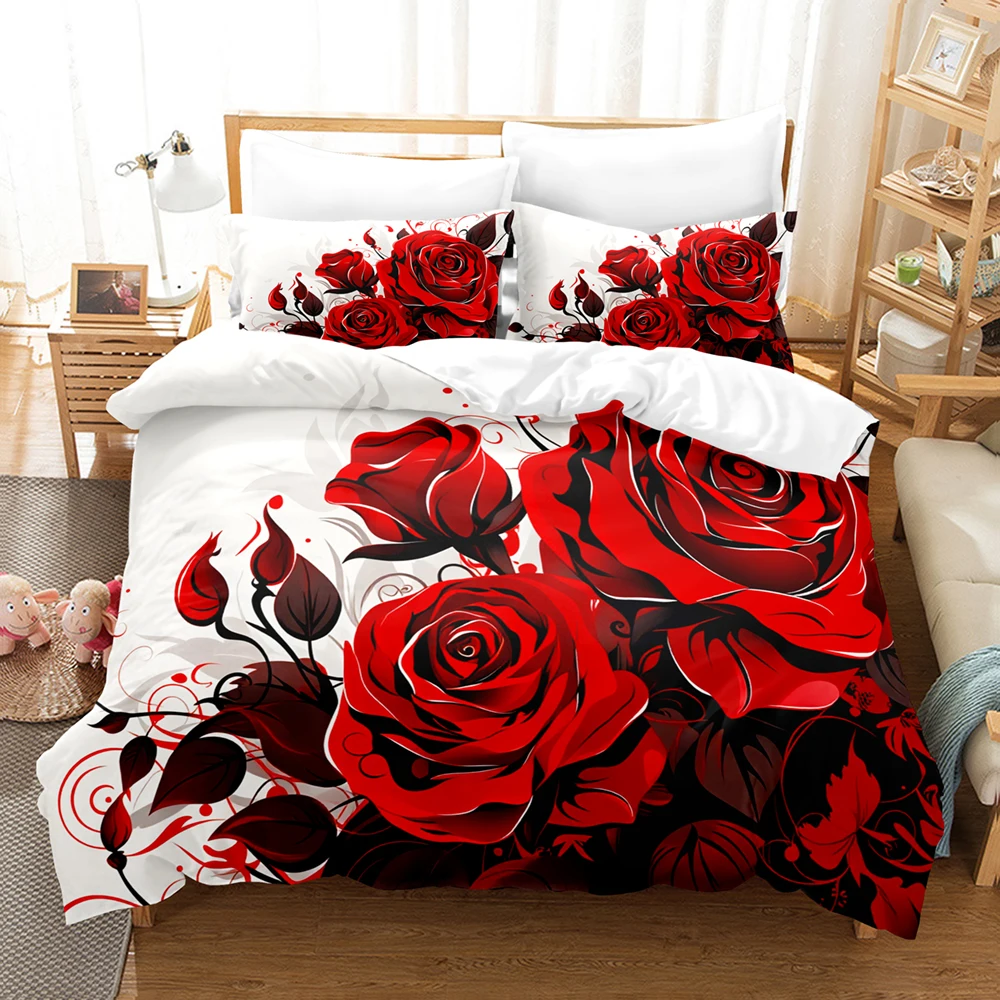 3pcs Rose Couples Bedding Sets 3D Printed Romantic King Full Size For Couples Gifts Duvet Cover With 2 Pillowcases Bedroom Decor
3pcs Rose Couples Bedding Sets 3D Printed Romantic King Full Size For Couples Gifts Duvet Cover With 2 Pillowcases Bedroom Decor