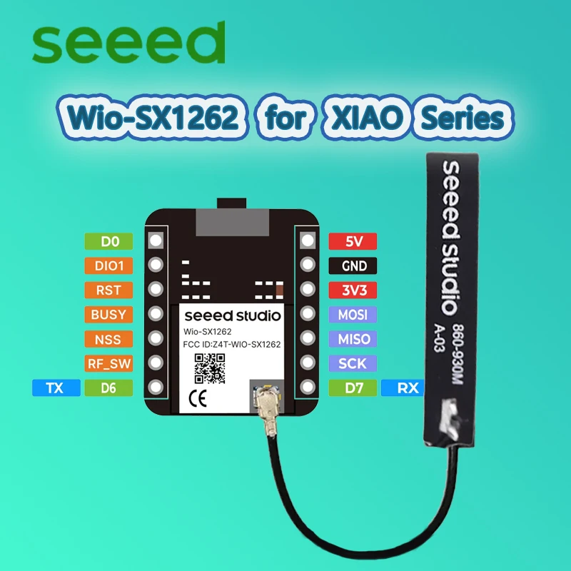 Seeed Wio-SX1262 для серии XIAO (XIAO nRF52840/XIAO ESP32S3) Мощный модуль LoRa 868 МГц 915 МГц, чип Halftech SX1262 862-930 МГц,
Seeed Wio-SX1262 для серии XIAO (XIAO nRF52840/XIAO ESP32S3) Мощный модуль LoRa 868 МГц 915 МГц, чип Halftech SX1262 862-930 МГц,