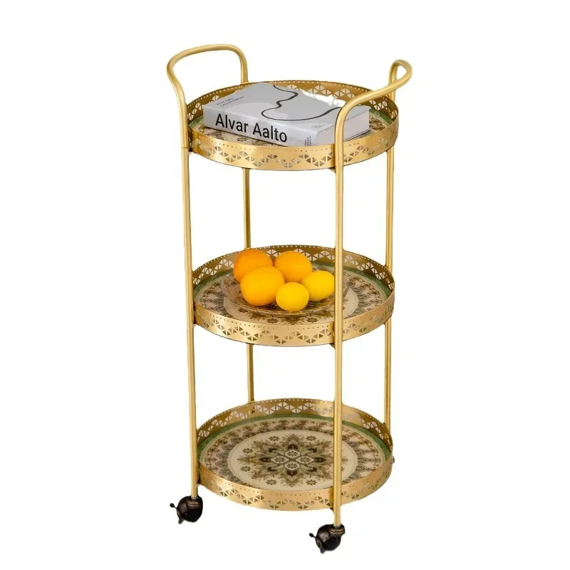 French, light luxury, brass, removable family cart, kitchen rack
French, light luxury, brass, removable family cart, kitchen rack