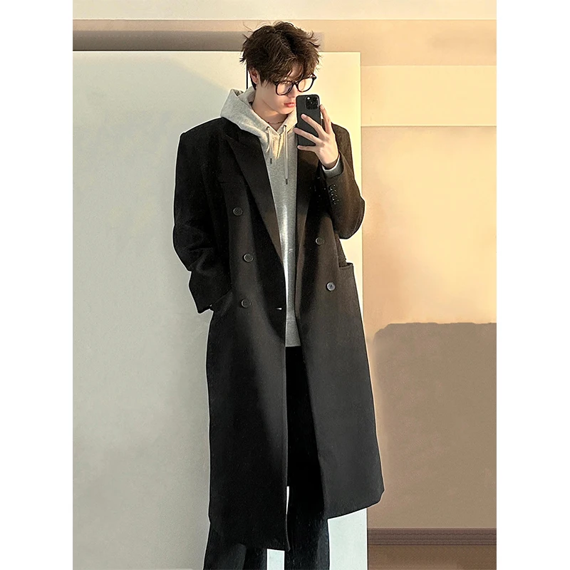 Bla Woolen Coat Men's Mid-Length Thiened Winter Briti Sle Faionable Outerwear Cleanfit Cotton 00% Long Sve Coat
Bla Woolen Coat Men's Mid-Length Thiened Winter Briti Sle Faionable Outerwear Cleanfit Cotton 00% Long Sve Coat