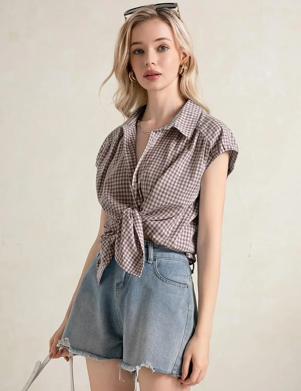 2025 New Summer Women's Short-sleeved Shirt Plaid Fashion Top Button Cardigan Female Casual Versatile Lapel Basic Blouses
2025 New Summer Women's Short-sleeved Shirt Plaid Fashion Top Button Cardigan Female Casual Versatile Lapel Basic Blouses