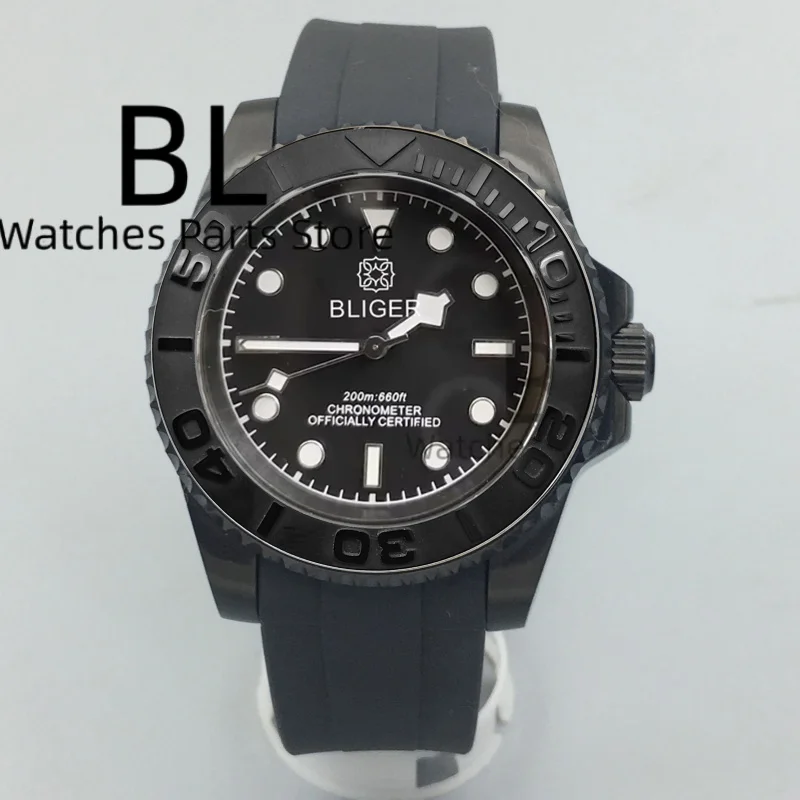 BLIGER 40mm Full Black Diving Watch For Man Matte Bezel Sapphire Glass Waterproof Black Dial Luminous Date/No Date Nylon Strap
BLIGER 40mm Full Black Diving Watch For Man Matte Bezel Sapphire Glass Waterproof Black Dial Luminous Date/No Date Nylon Strap