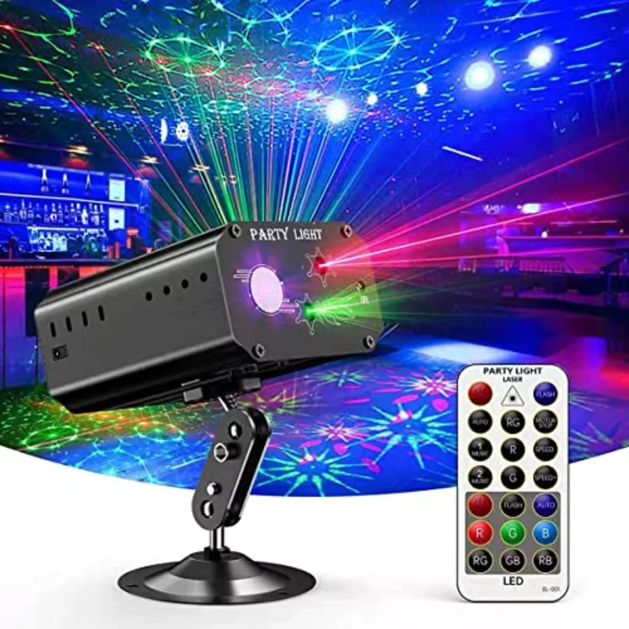 Party Lights Dj Disco Lights, Strobe Stage Light Sound Activated Laser Llights Show Projector with Remote Control for Parties B
Party Lights Dj Disco Lights, Strobe Stage Light Sound Activated Laser Llights Show Projector with Remote Control for Parties B