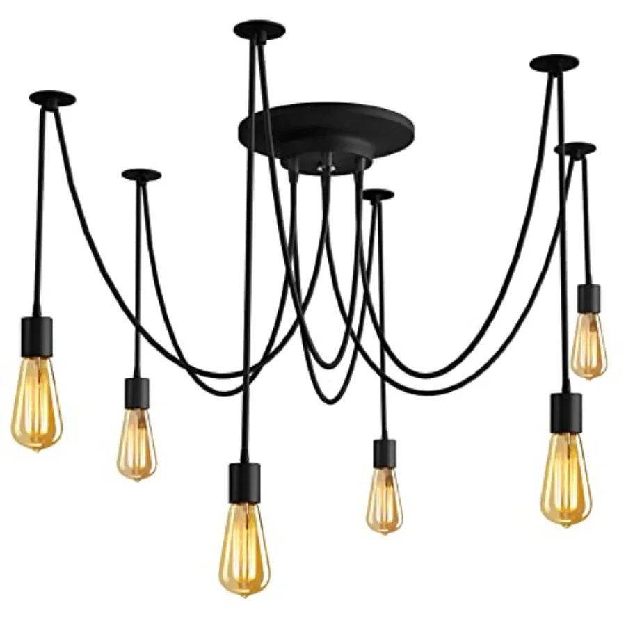 Vintage Edison Multiple Ajustable DIY Ceiling Spider Lamp Light Pendant Lighting Chandelier Modern Chic Industrial Dining with
Vintage Edison Multiple Ajustable DIY Ceiling Spider Lamp Light Pendant Lighting Chandelier Modern Chic Industrial Dining with