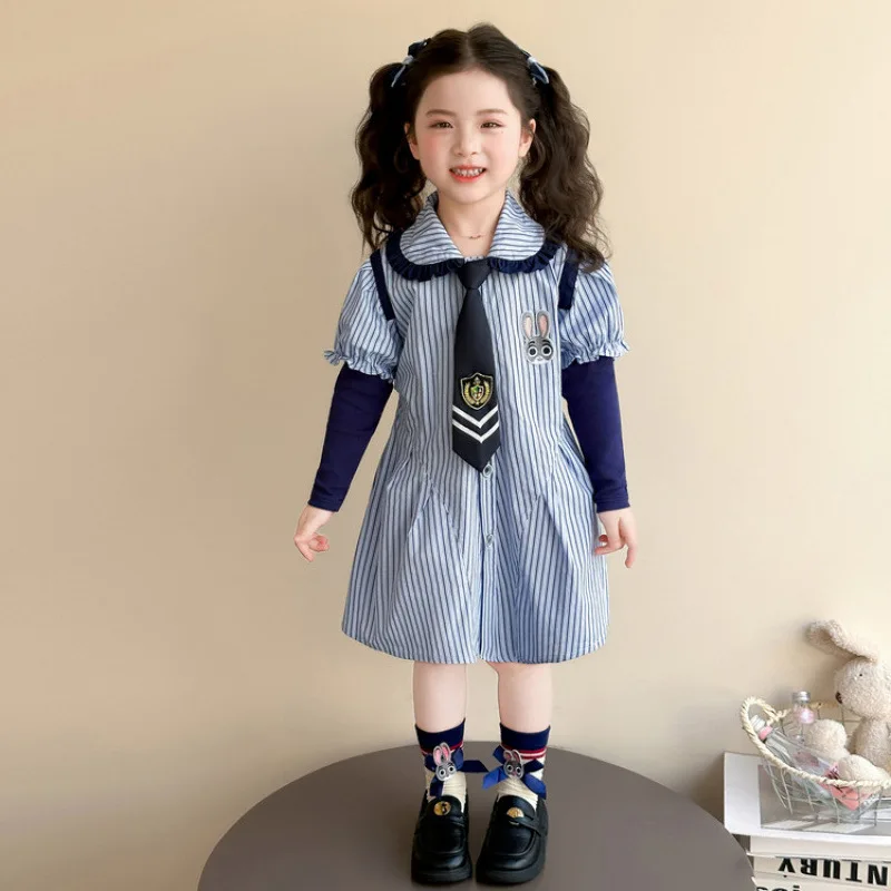 New Disney Judy Hopps Cartoon Girls Long-Sleeved Dress 2026 Spring Cute Bunny Cop Children Jk Preppy Style Shirt Princess Dress
New Disney Judy Hopps Cartoon Girls Long-Sleeved Dress 2026 Spring Cute Bunny Cop Children Jk Preppy Style Shirt Princess Dress